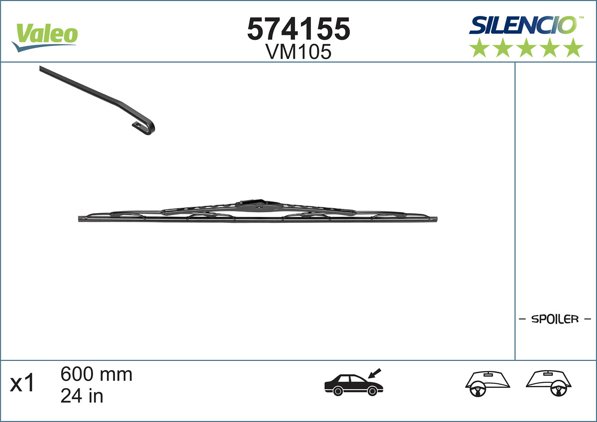 VALEO SILENCIO PERFORMANCE Ablaktörlő lapát 574155_VALEO